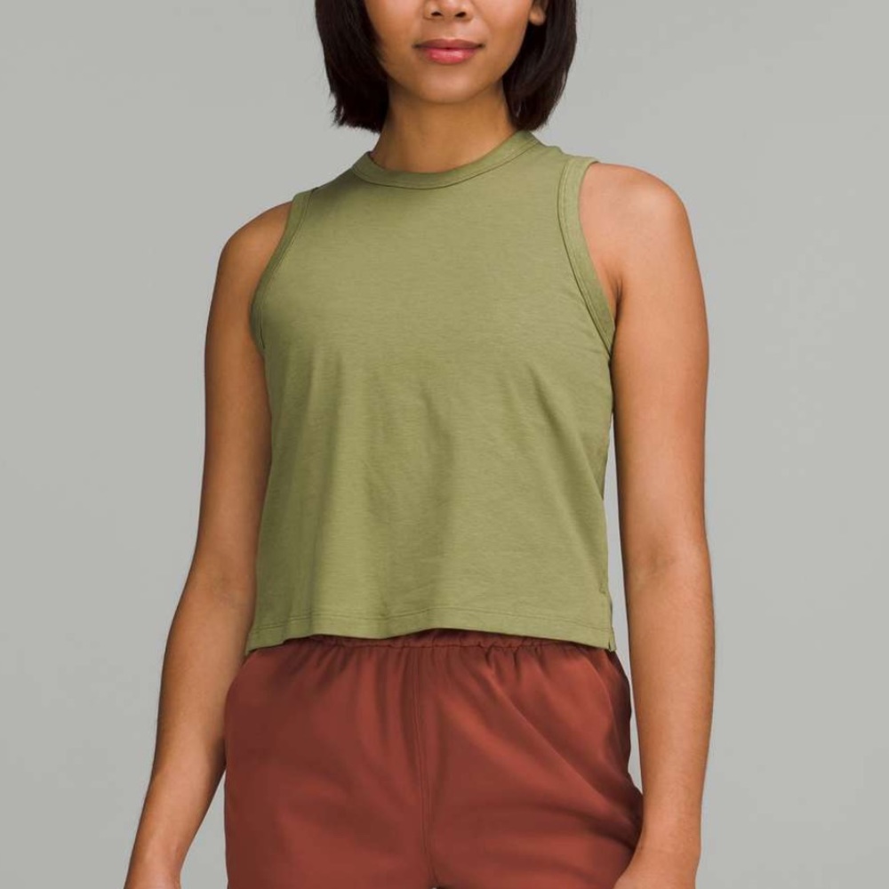 Classic Fit Cotton Tank Bronze Green